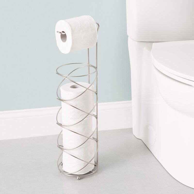 Latitude Run Alfonsina Free Standing Swirl Toilet Paper Holder   Alfonsina Free Standing Swirl Toilet Paper Holder 